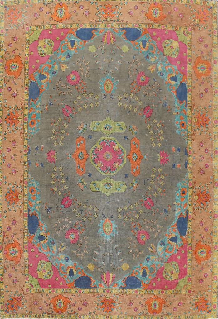 Traditional Distressed Tabriz Persian Area Rug 10x12