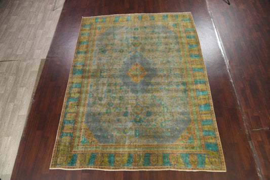 Antique Distressed Tabriz Persian Area Rug 9x12