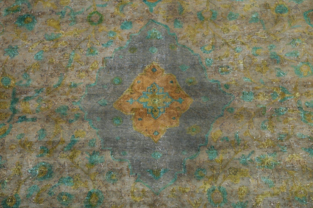 Antique Distressed Tabriz Persian Area Rug 9x12