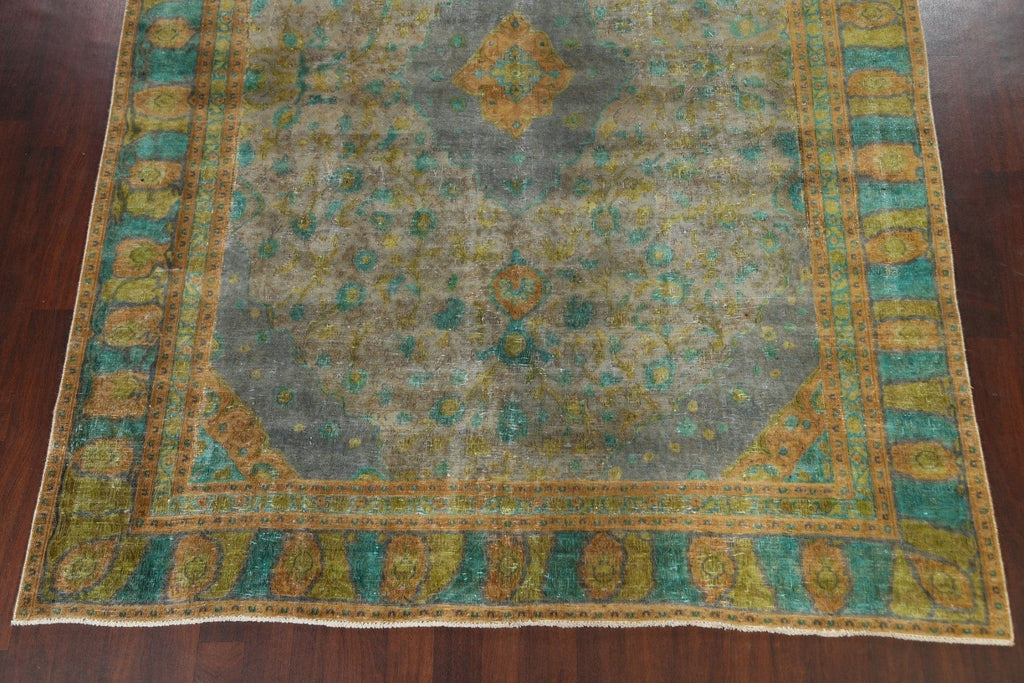 Antique Distressed Tabriz Persian Area Rug 9x12