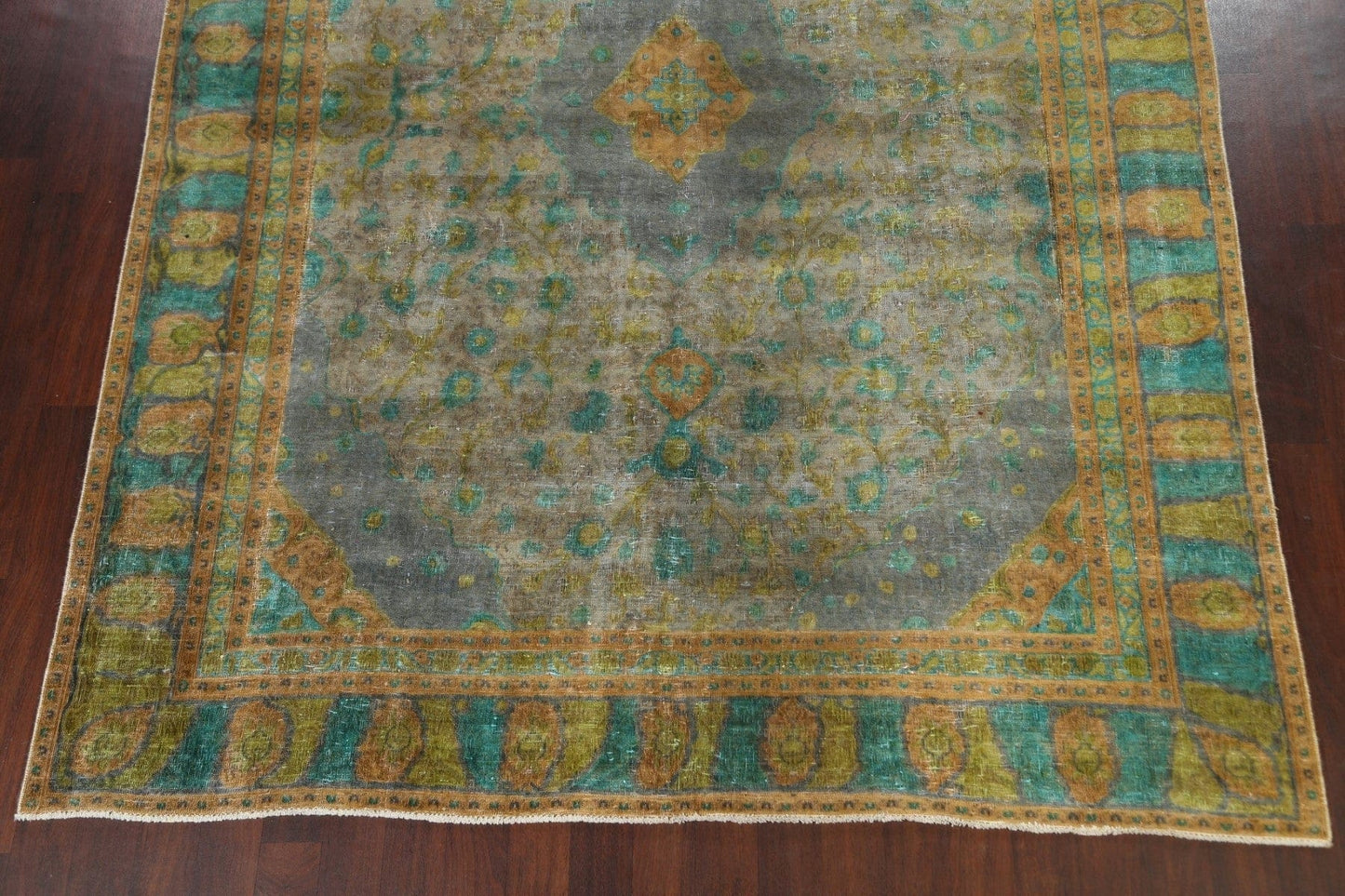 Antique Distressed Tabriz Persian Area Rug 9x12