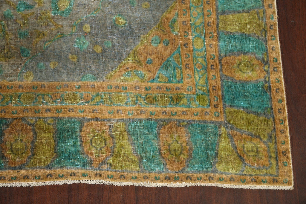 Antique Distressed Tabriz Persian Area Rug 9x12