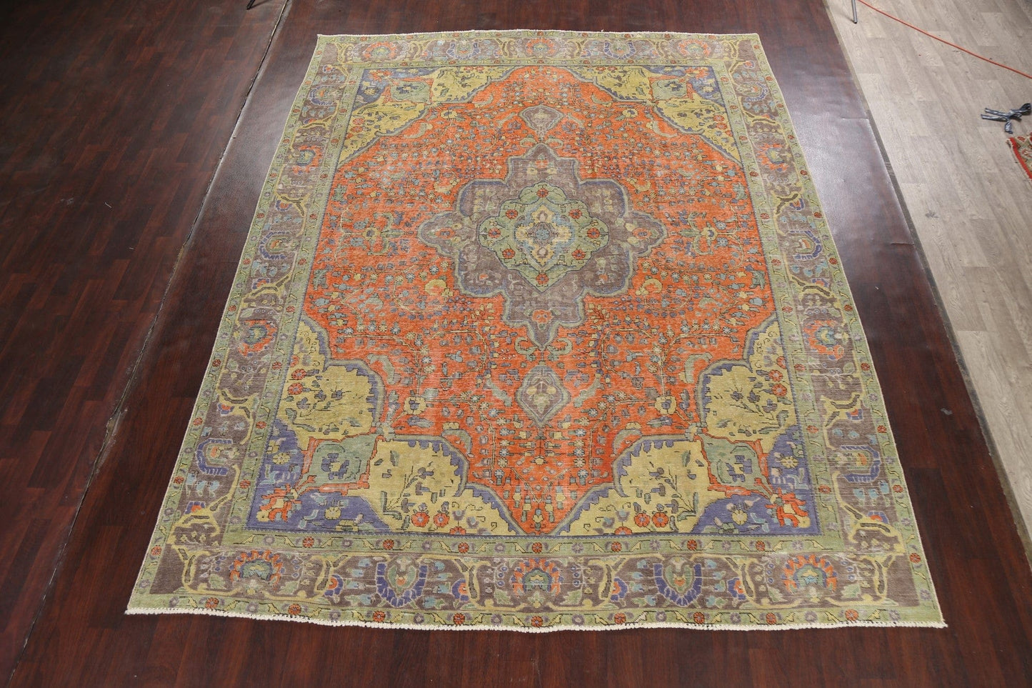 Traditional Distressed Tabriz Persian Area Rug 10x12