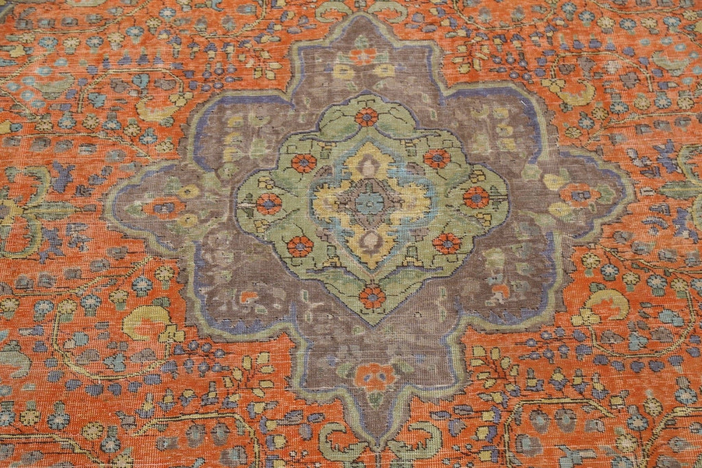 Traditional Distressed Tabriz Persian Area Rug 10x12