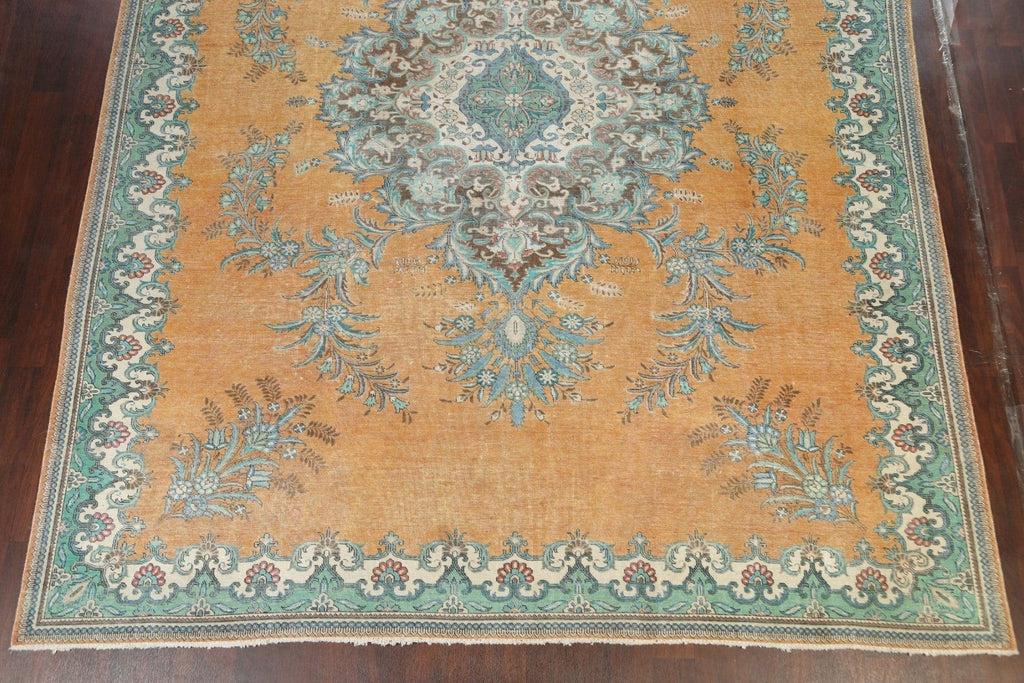 Traditional Distressed Tabriz Persian Area Rug 10x13