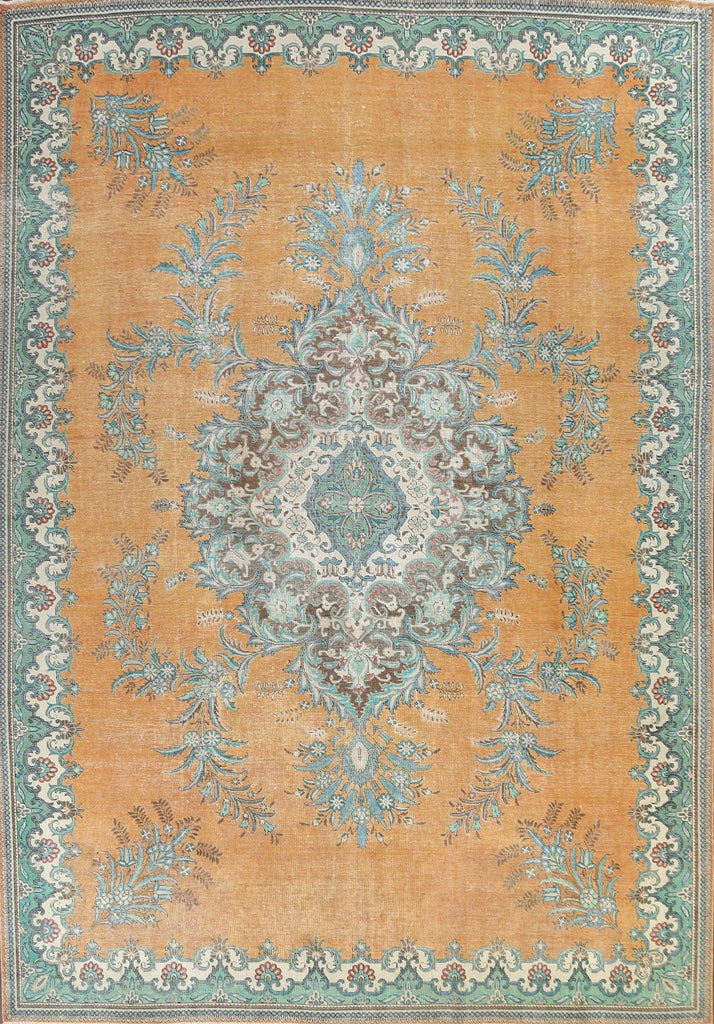 Traditional Distressed Tabriz Persian Area Rug 10x13