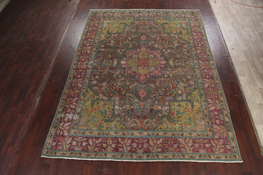 Traditional Distressed Tabriz Persian Area Rug 10x13