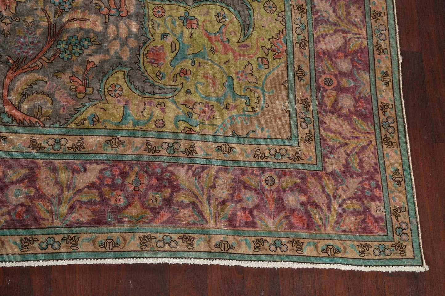 Traditional Distressed Tabriz Persian Area Rug 10x13