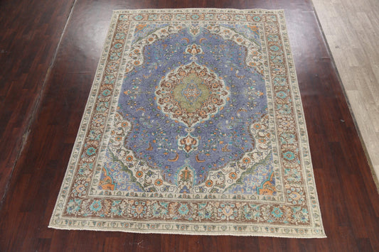 Traditional Distressed Tabriz Persian Area Rug 8x11