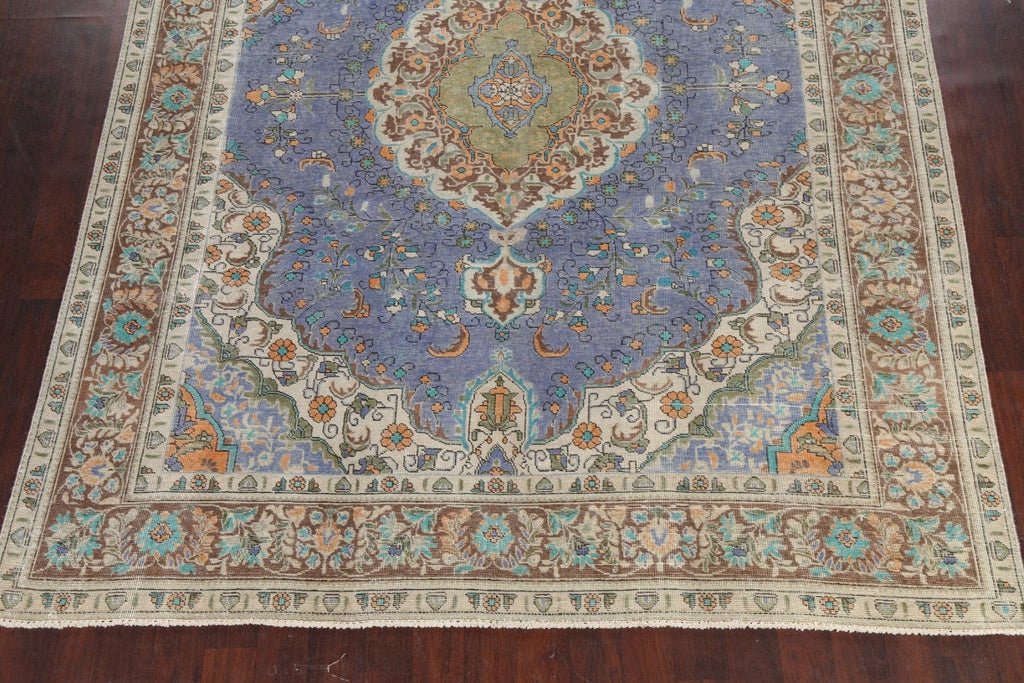 Traditional Distressed Tabriz Persian Area Rug 8x11