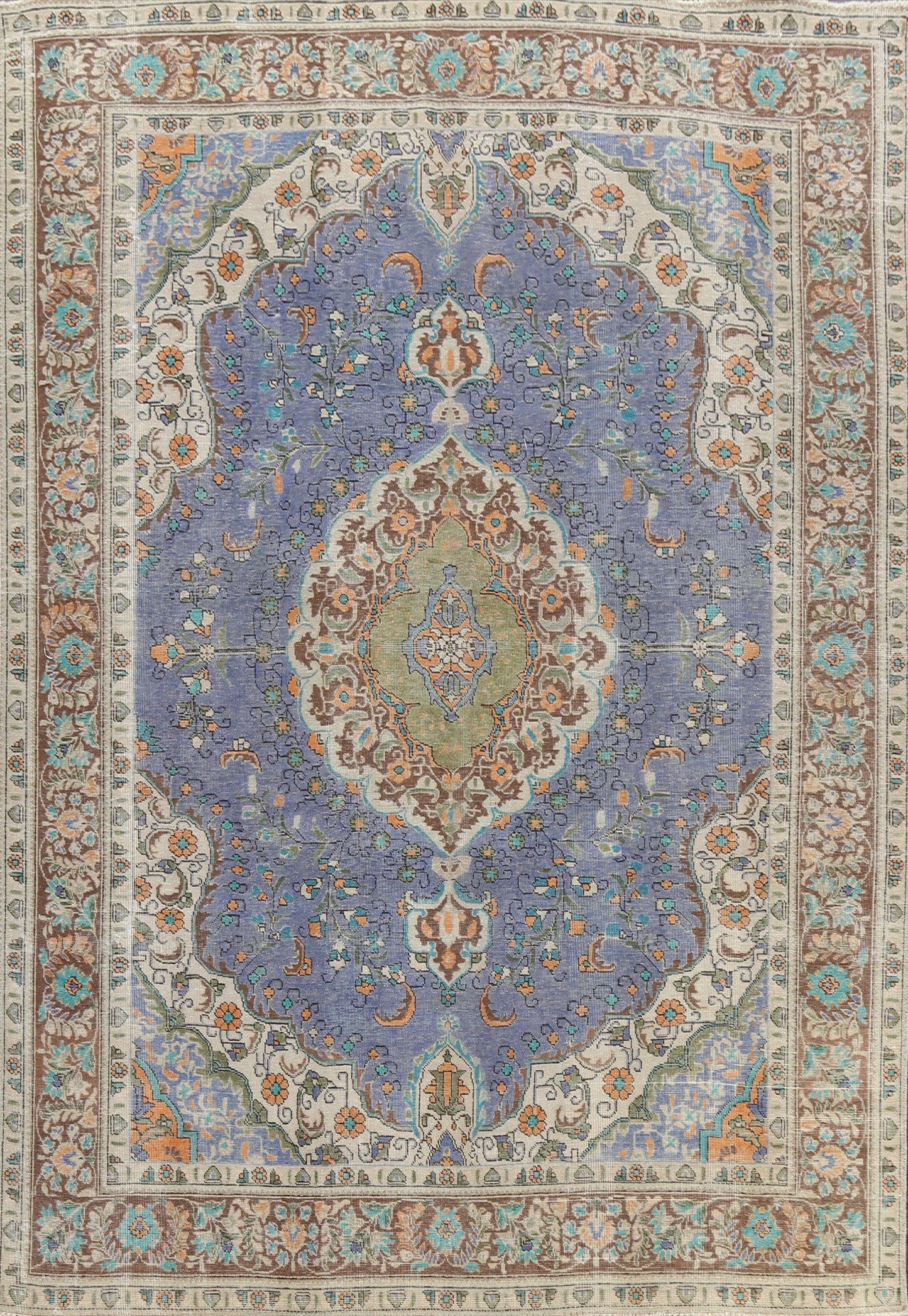 Traditional Distressed Tabriz Persian Area Rug 8x11