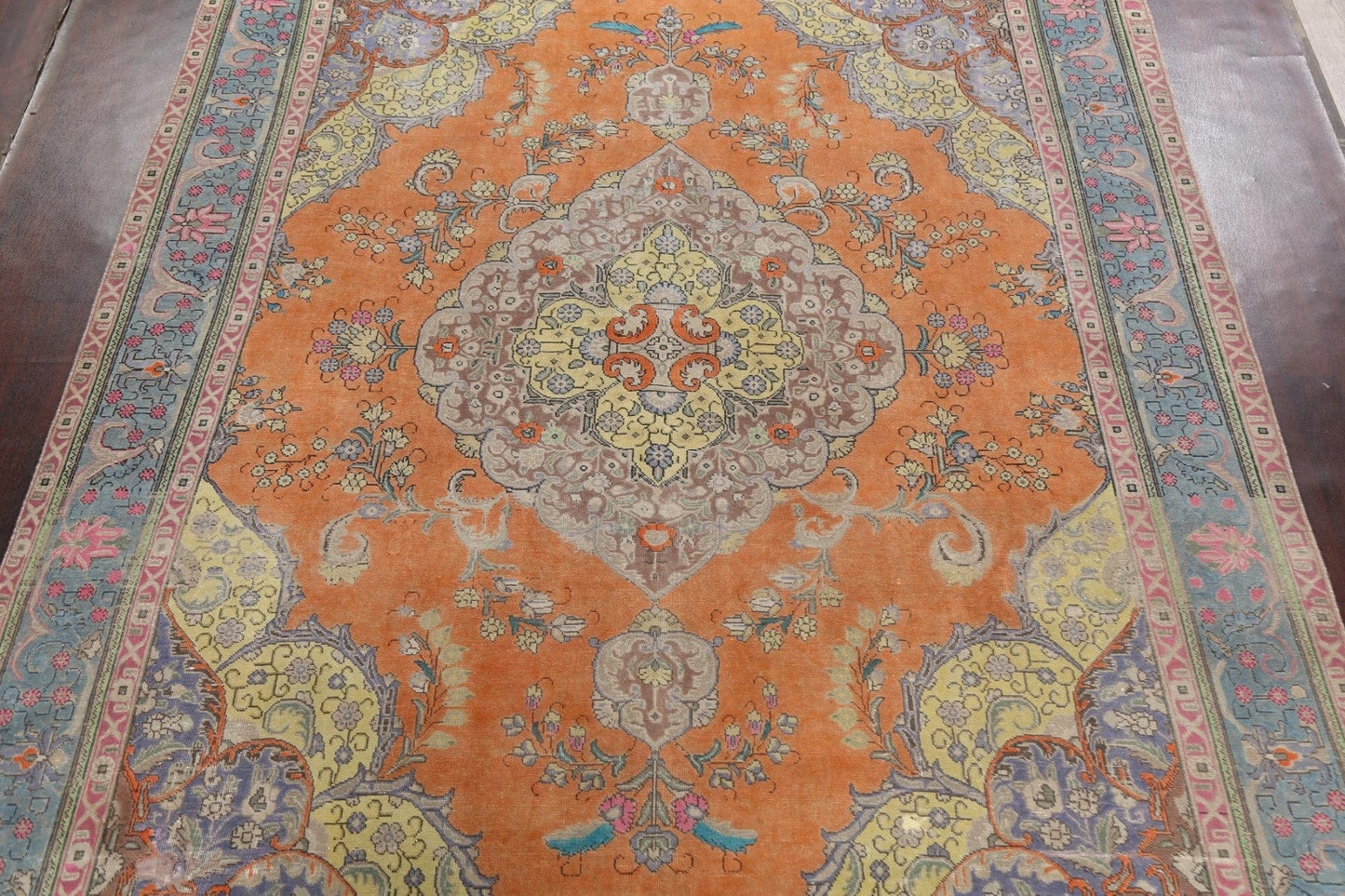 Traditional Distressed Tabriz Persian Area Rug 10x13