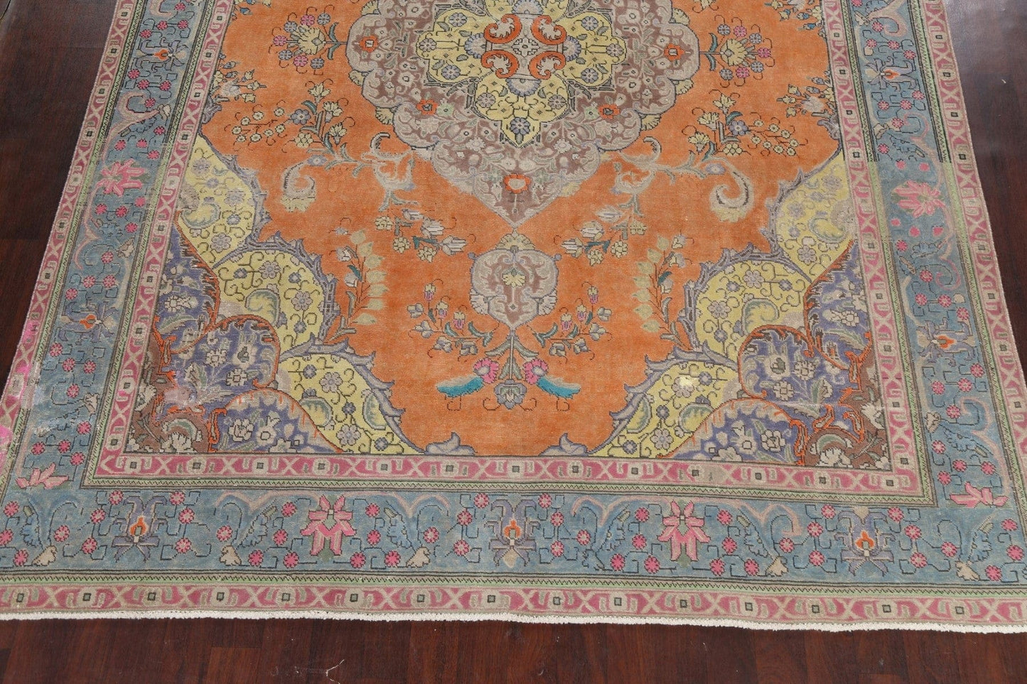 Traditional Distressed Tabriz Persian Area Rug 10x13