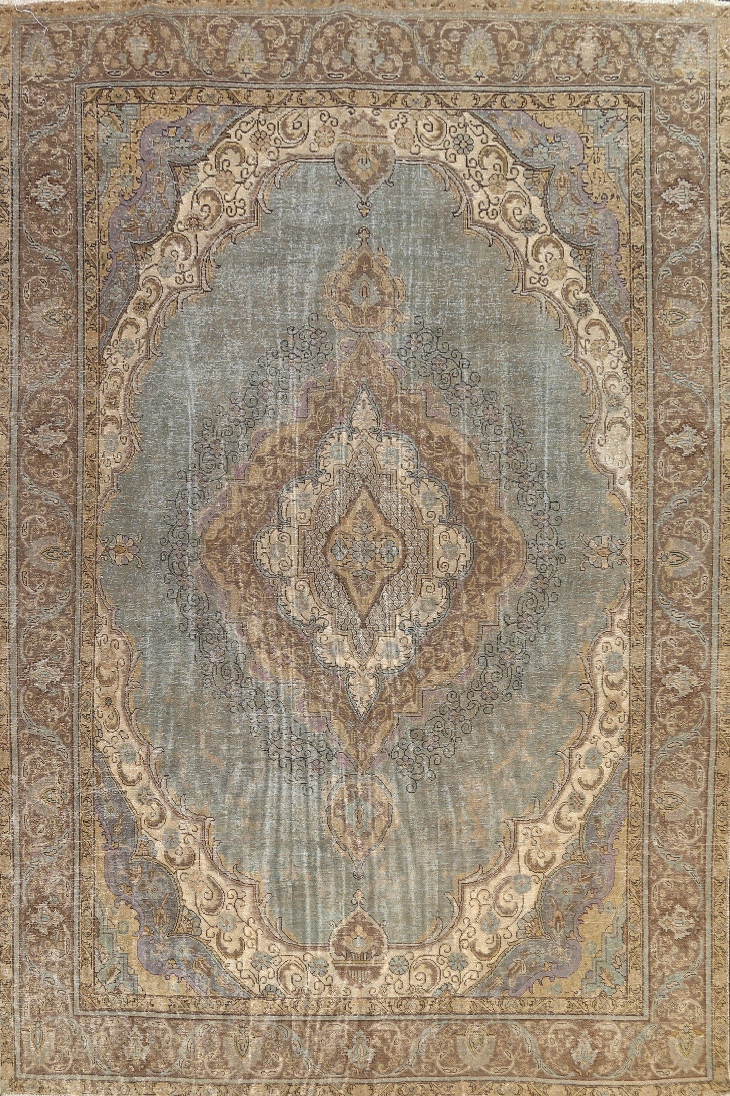 Traditional Distressed Tabriz Persian Area Rug 9x13