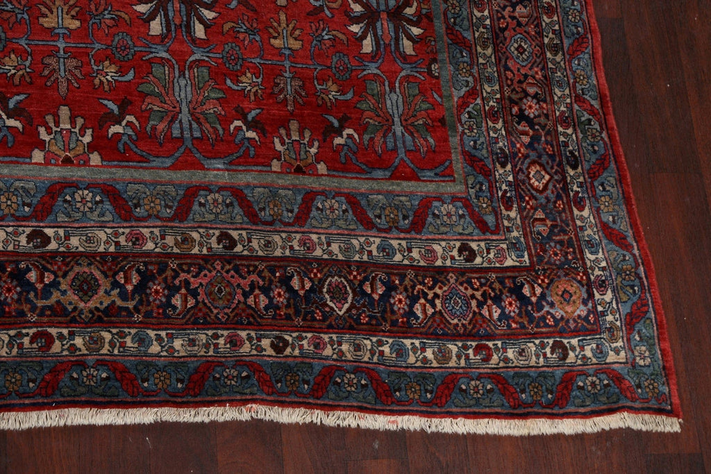 Pre-1900 Antique Vegetable Dye Bidjar Persian Area Rug 10x12