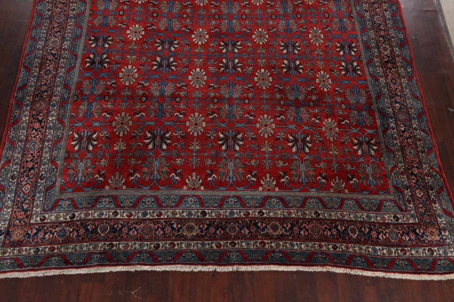 Pre-1900 Antique Vegetable Dye Bidjar Persian Area Rug 10x12