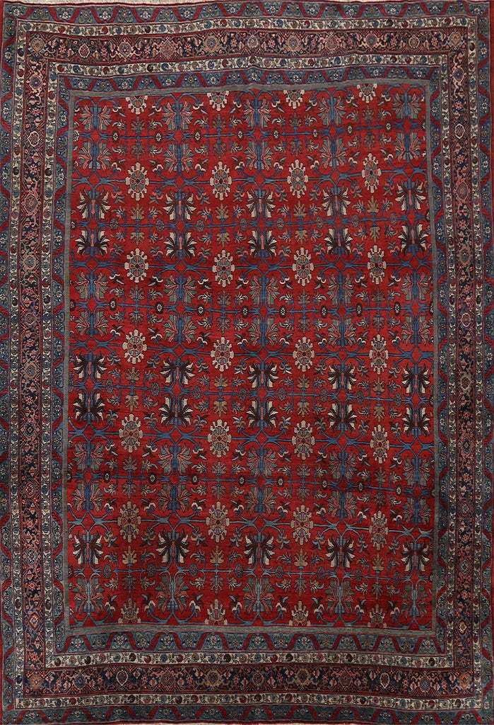 Pre-1900 Antique Vegetable Dye Bidjar Persian Area Rug 10x12