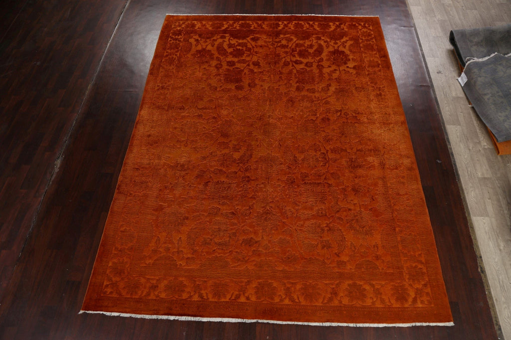 Vegetable Dye Carved Peshawar Chobi Oriental Area Rug 9x12