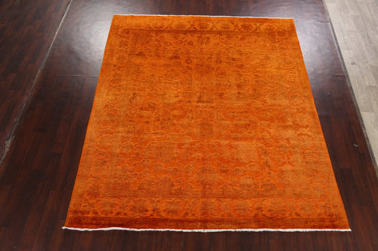 Vegetable Dye Carved Peshawar Chobi Oriental Area Rug 8x10