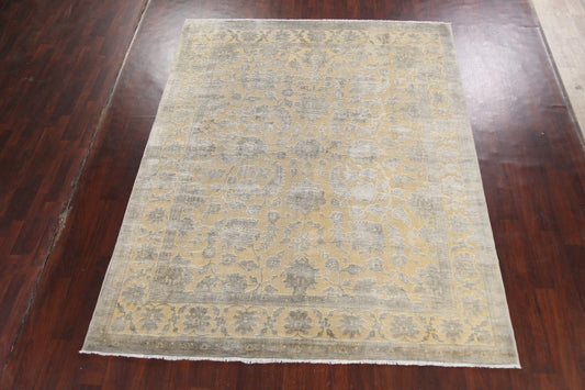 Vegetable Dye Carved Peshawar Chobi Oriental Area Rug 8x11