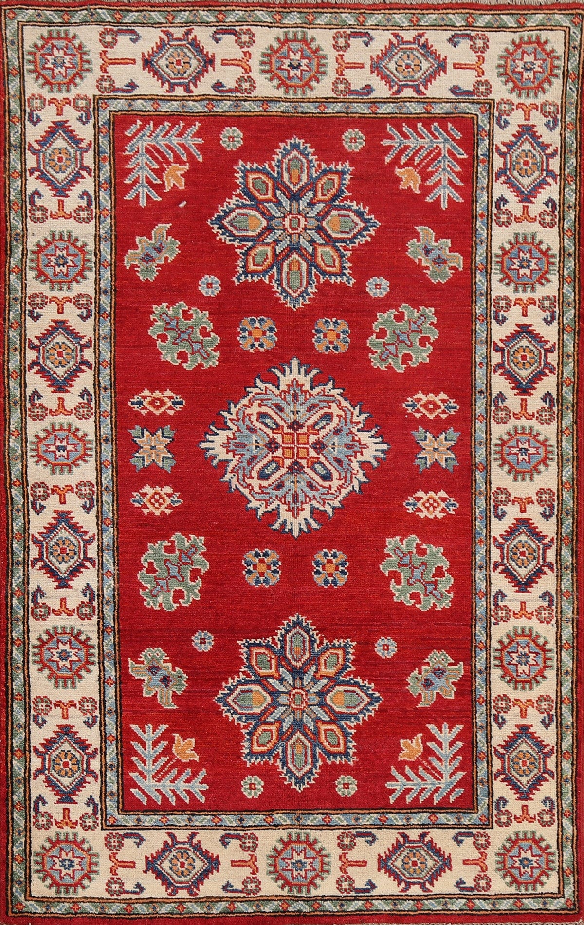 Geometric Kazak Oriental Area Rug 3x5