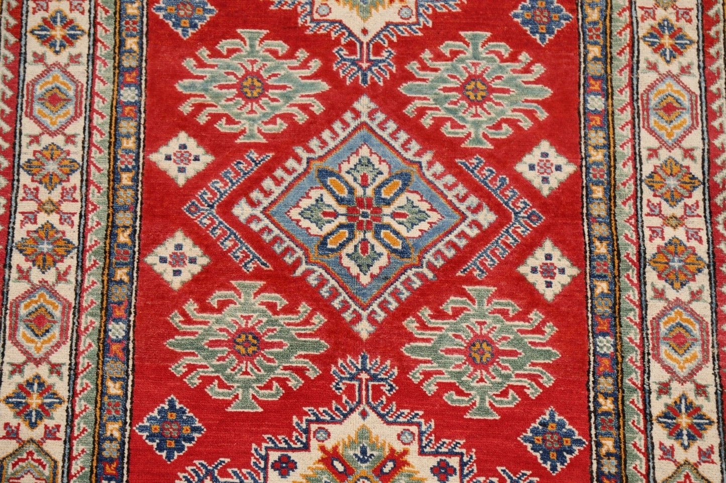 Geometric Kazak Oriental Area Rug 4x6