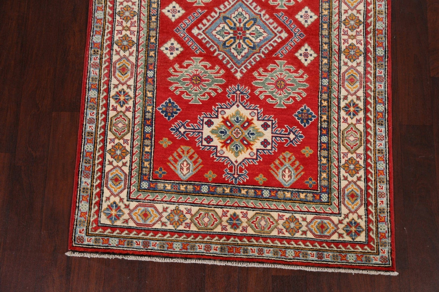 Geometric Kazak Oriental Area Rug 4x6