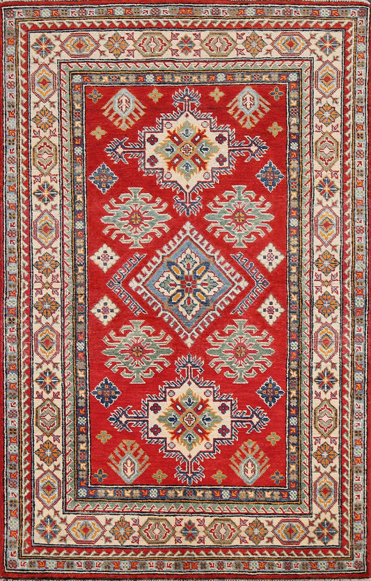 Geometric Kazak Oriental Area Rug 4x6