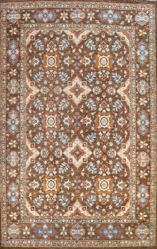 Vegetable Dye Floral Peshawar Chobi Oriental Area Rug 10x14