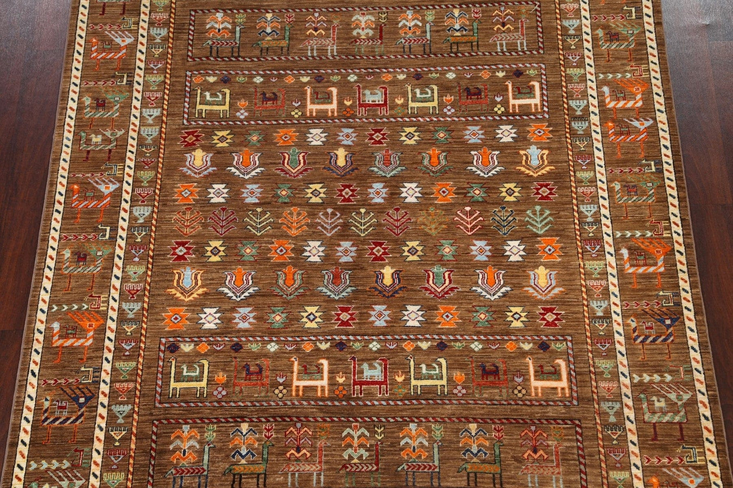 Vegetable Dye Tribal Kazak Oriental Area Rug 7x8