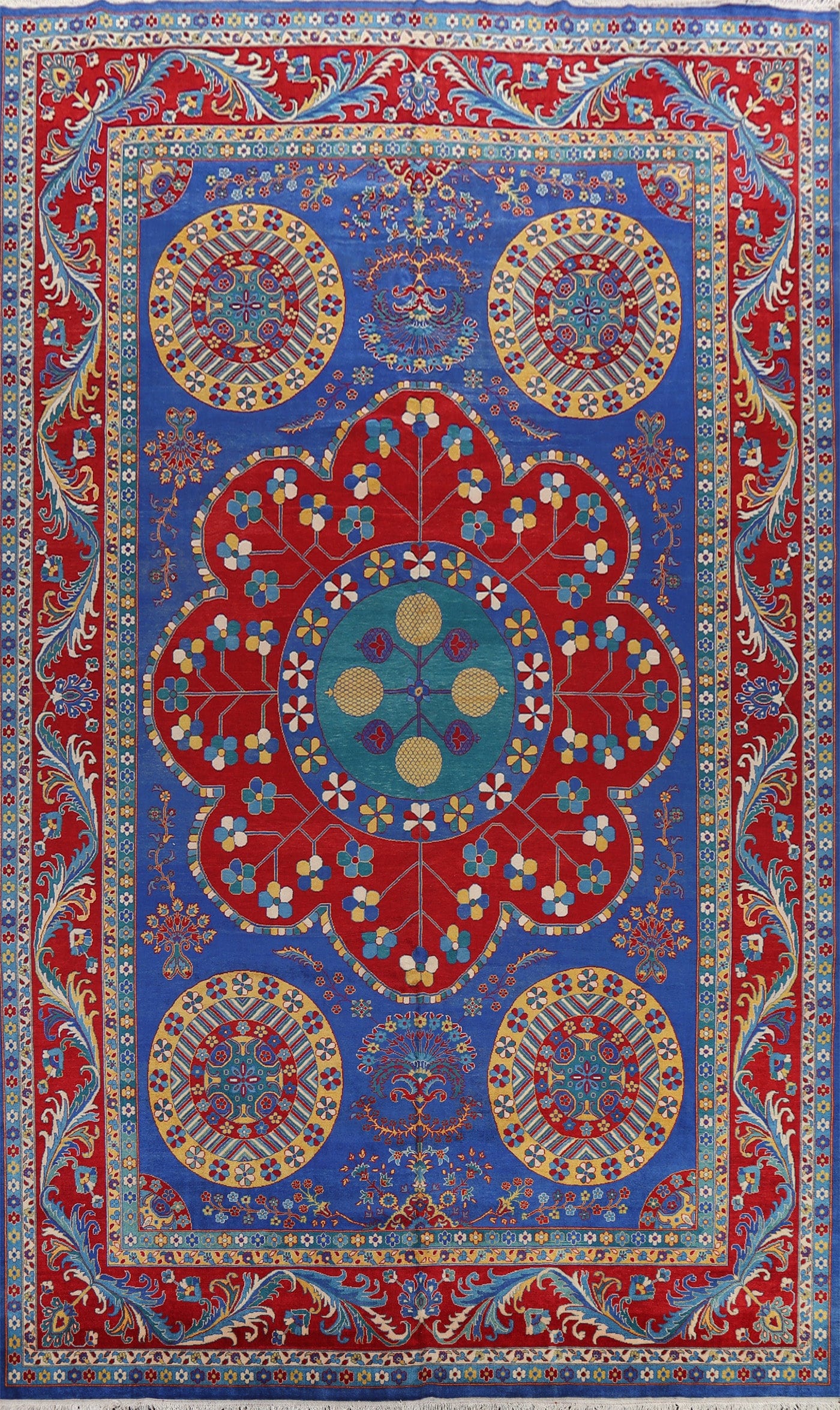 Vegetable Dye Geometric Tabriz Persian Area Rug 12x17