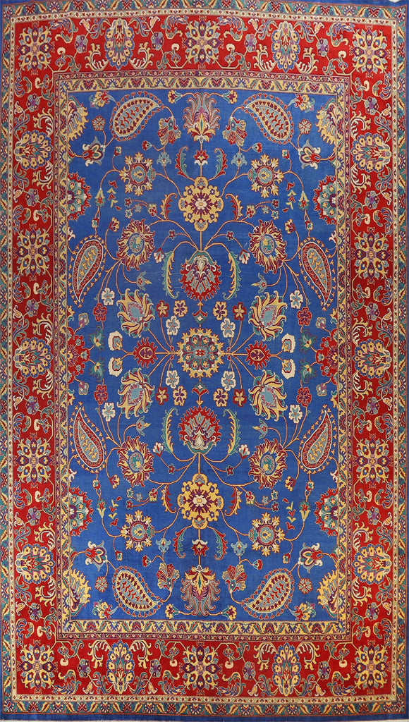 Vegetable Dye Floral Paisley Tabriz Persian Area Rug 13x16