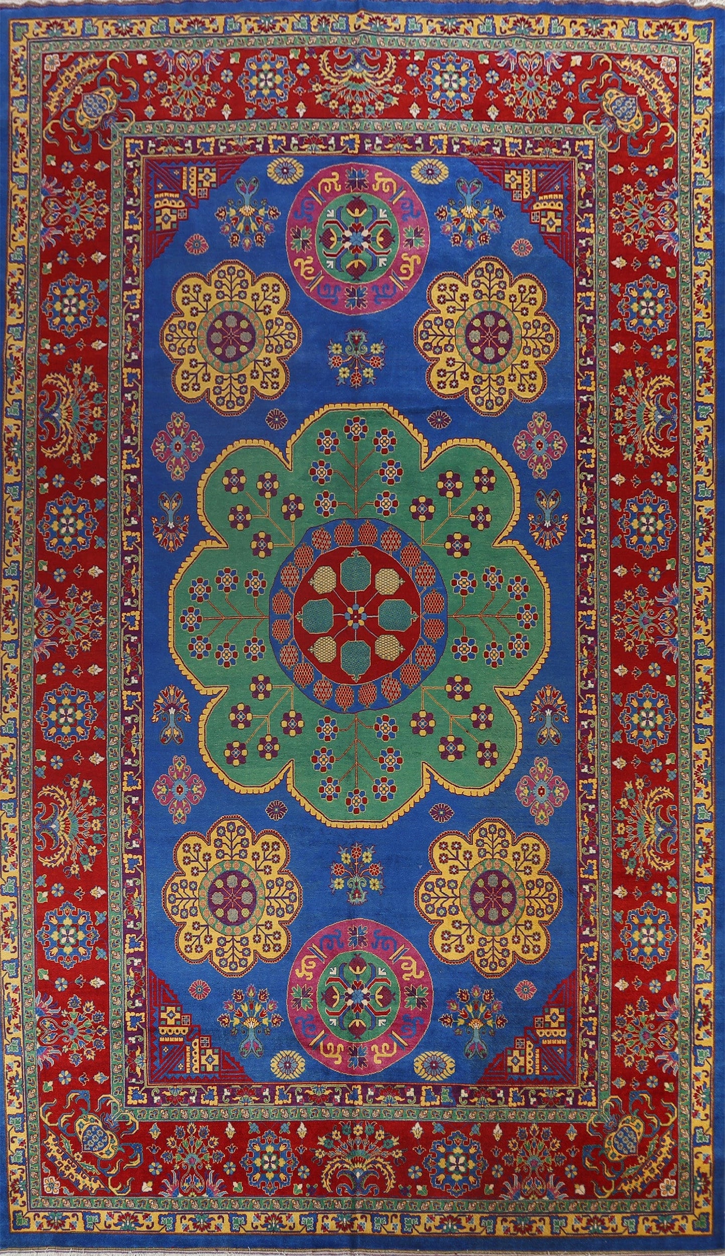 Vegetable Dye Geometric Tabriz Persian Area Rug 12x18