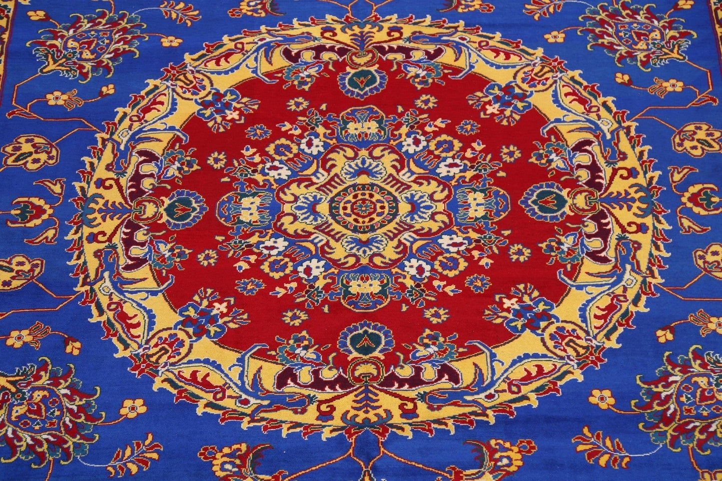 Vegetable Dye Floral Tabriz Persian Area Rug 10x13