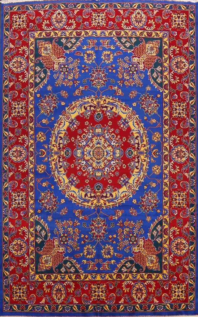 Vegetable Dye Floral Tabriz Persian Area Rug 10x13