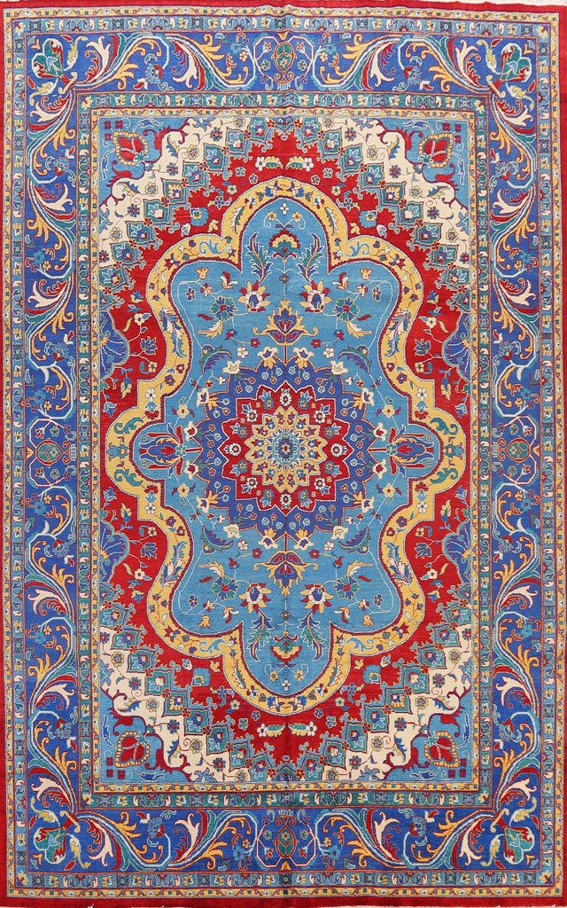 100% Vegetable Dye Floral Tabriz Persian Area Rug 9x12