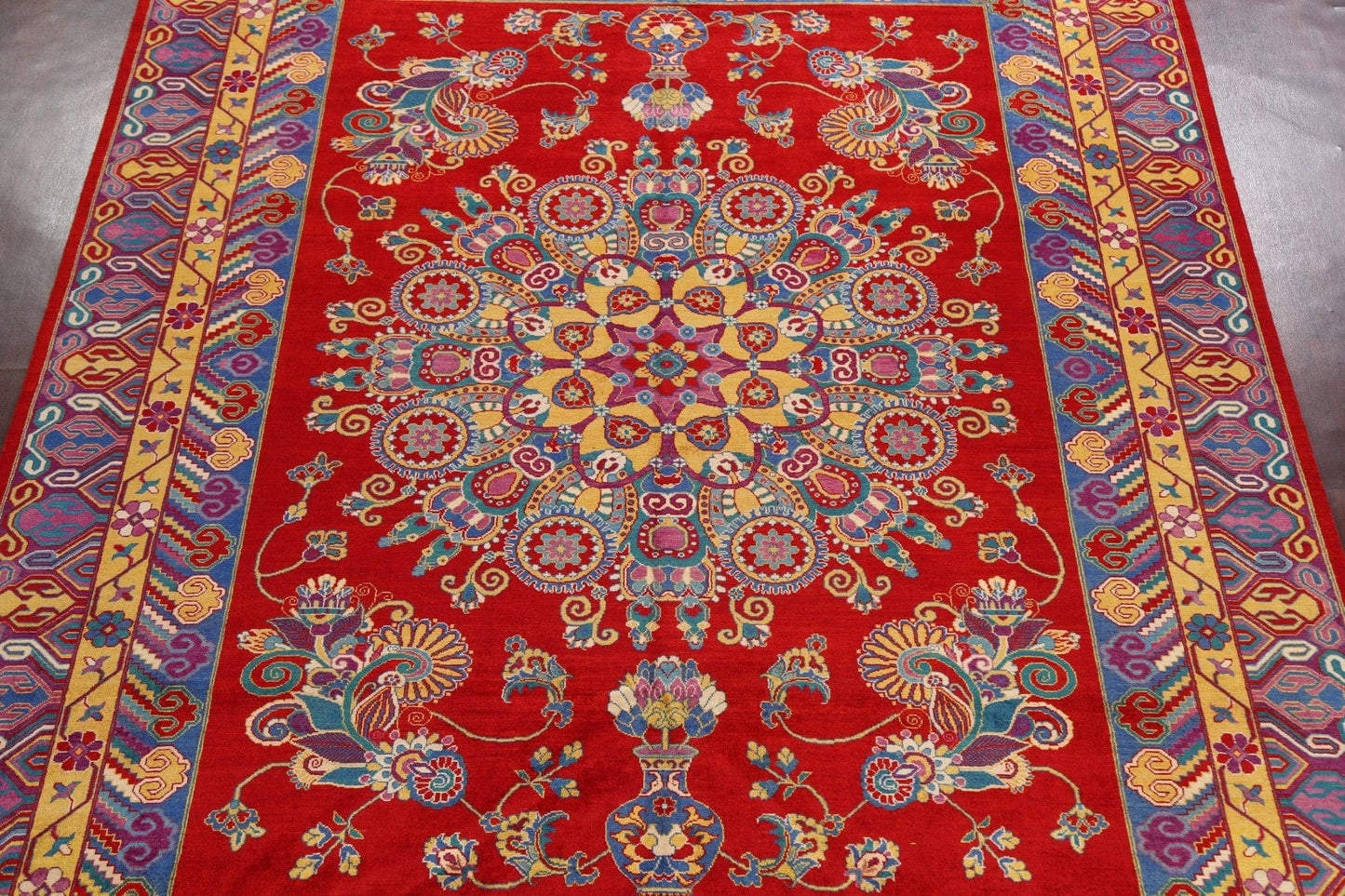 100% Vegetable Dye Geometric Tabriz Persian Area Rug 9x12