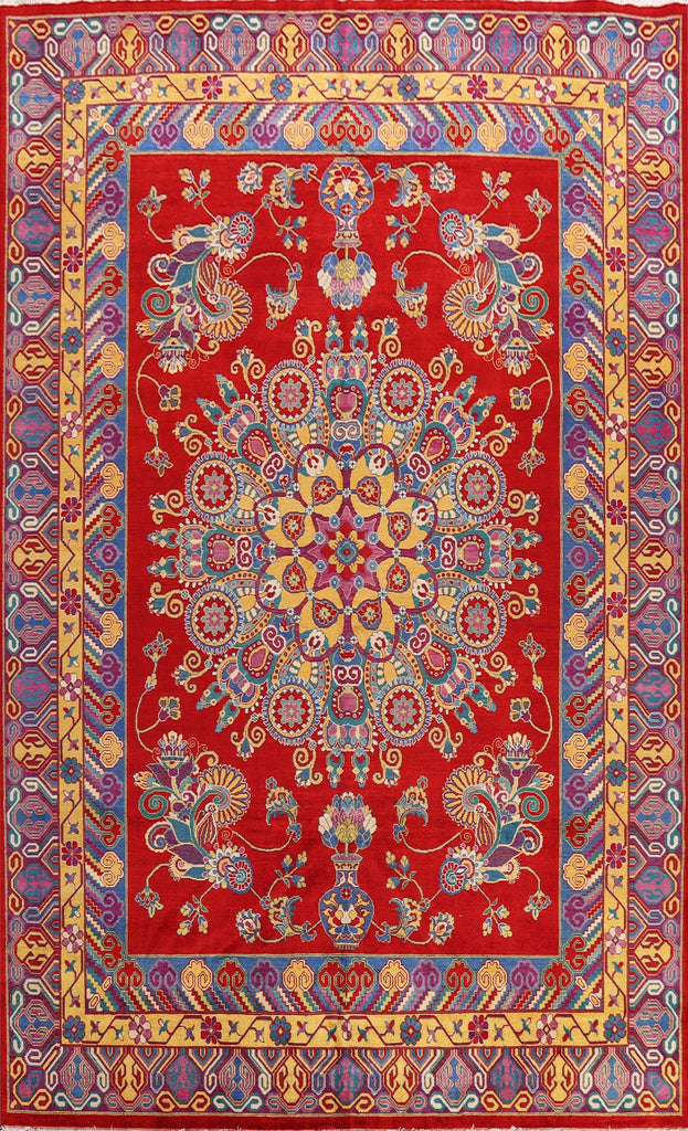 100% Vegetable Dye Geometric Tabriz Persian Area Rug 9x12