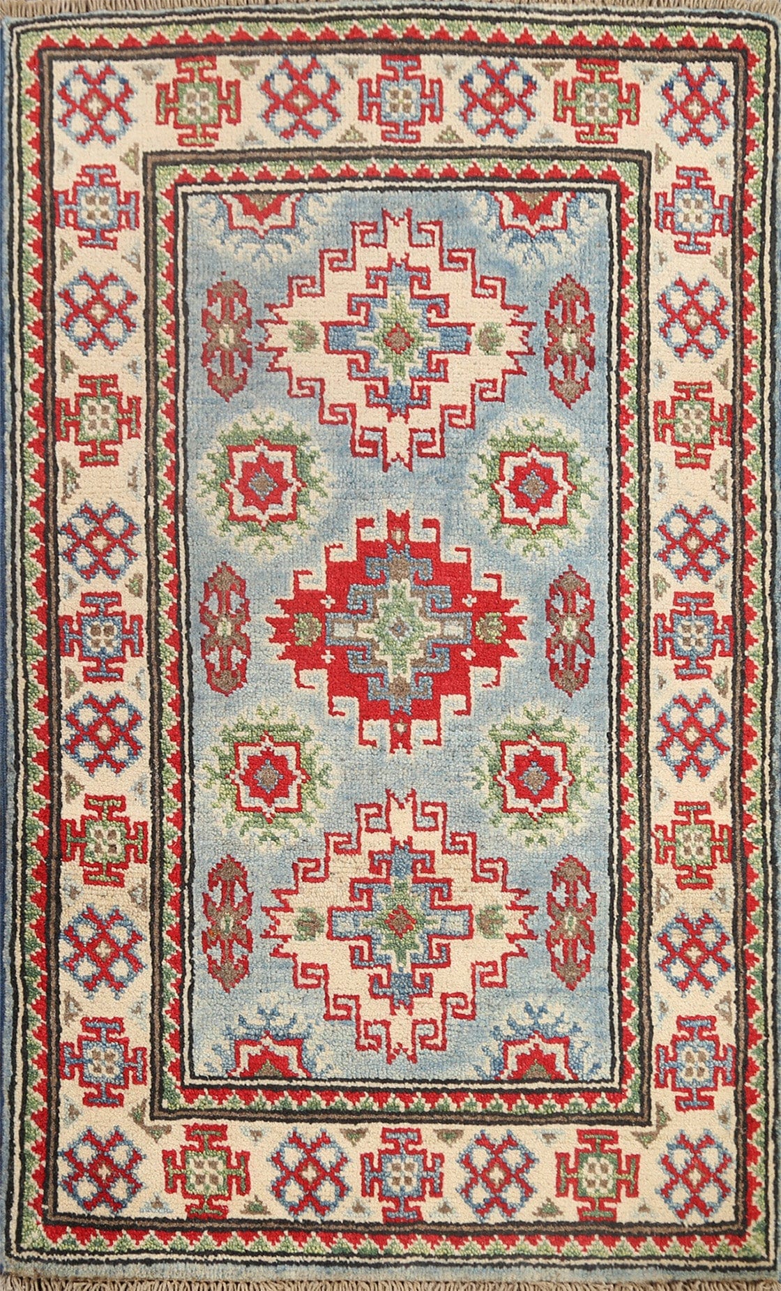 Geometric Kazak Oriental Area Rug 2x3