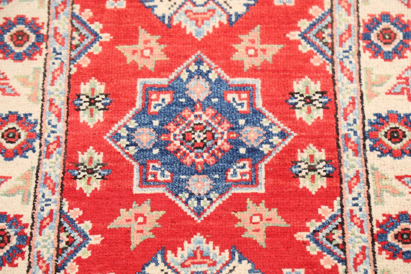 Geometric Kazak Oriental Area Rug 2x3