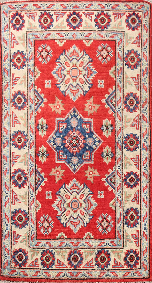 Geometric Kazak Oriental Area Rug 2x3