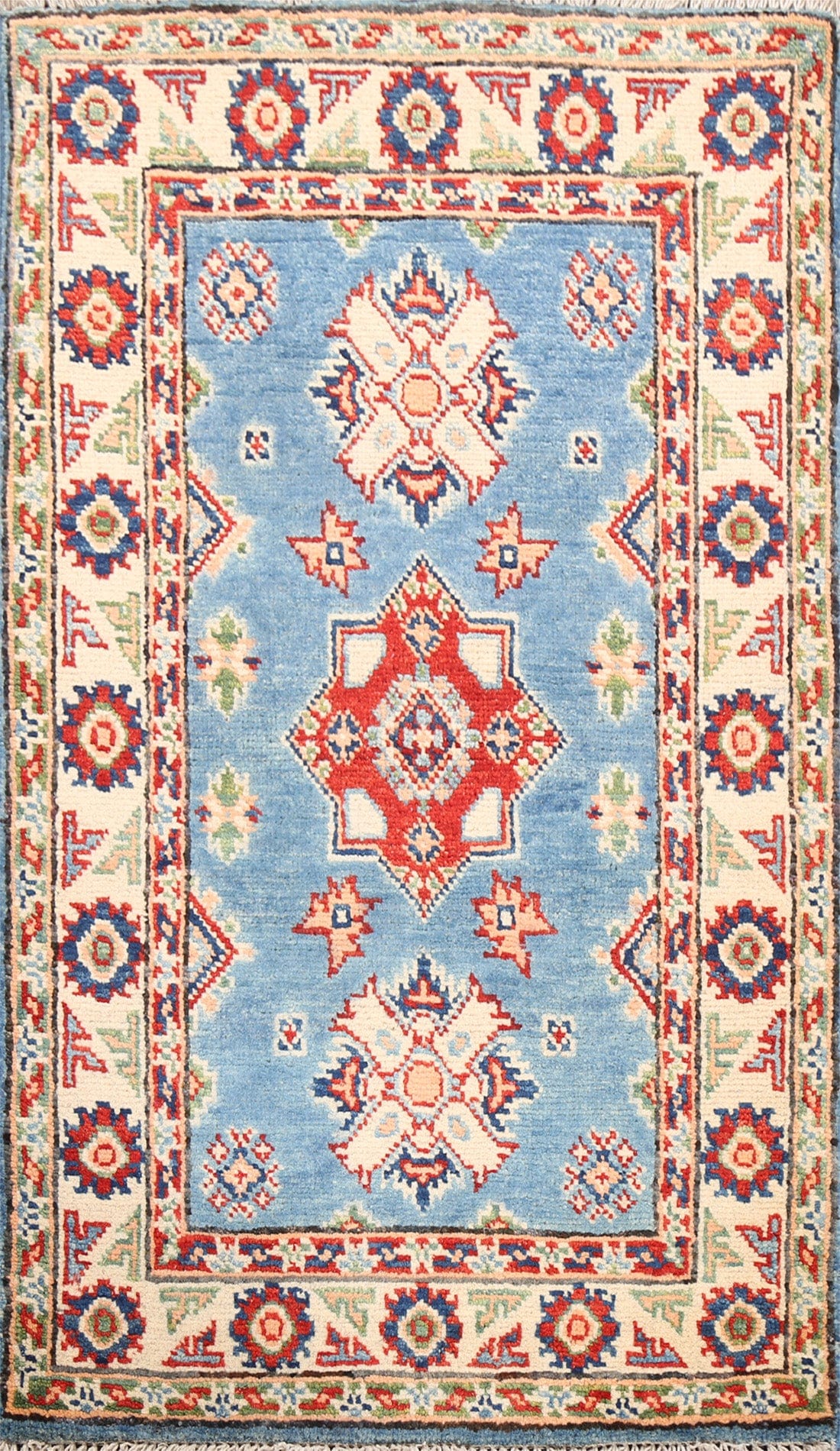 Geometric Kazak Oriental Area Rug 2x3