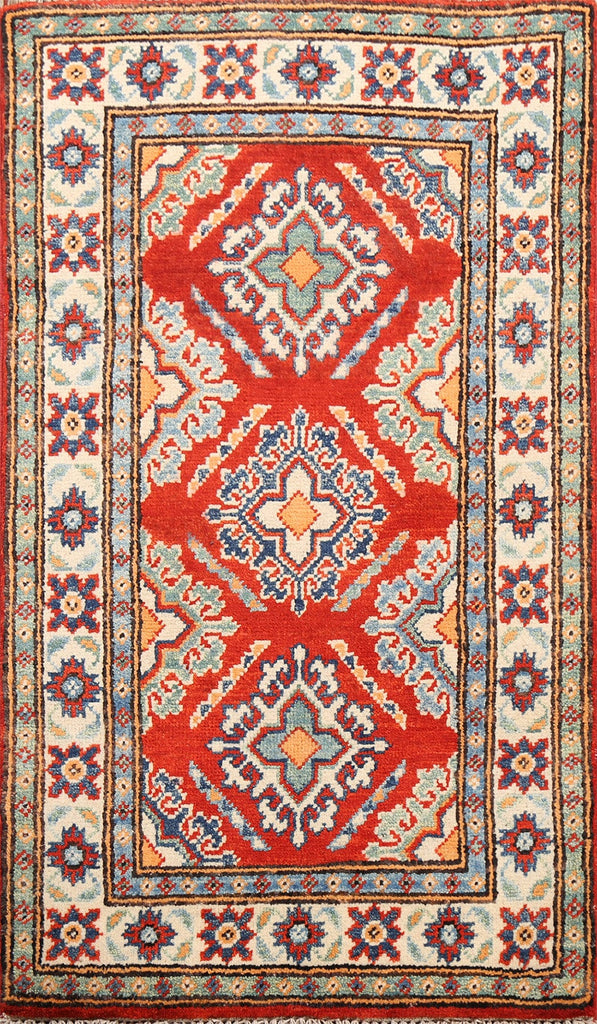 Geometric Kazak Oriental Area Rug 2x3