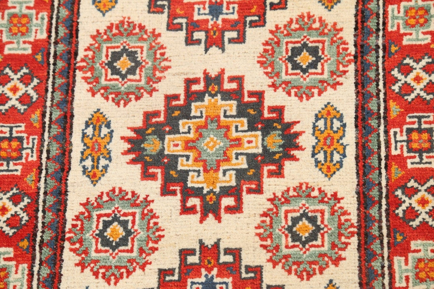 Geometric Kazak Oriental Area Rug 2x3