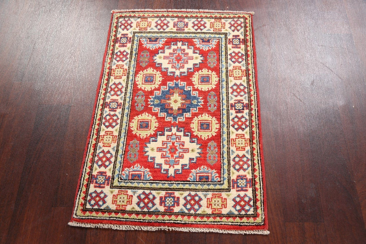 Geometric Kazak Oriental Area Rug 2x3