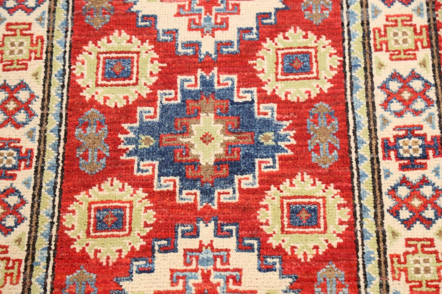 Geometric Kazak Oriental Area Rug 2x3