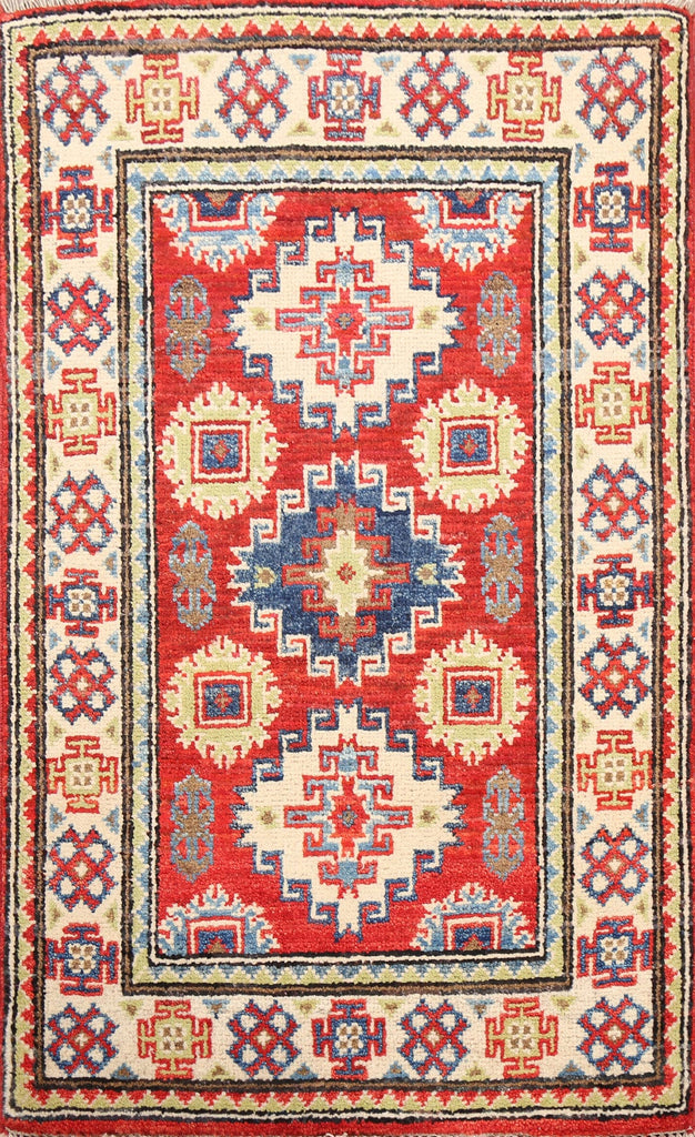 Geometric Kazak Oriental Area Rug 2x3