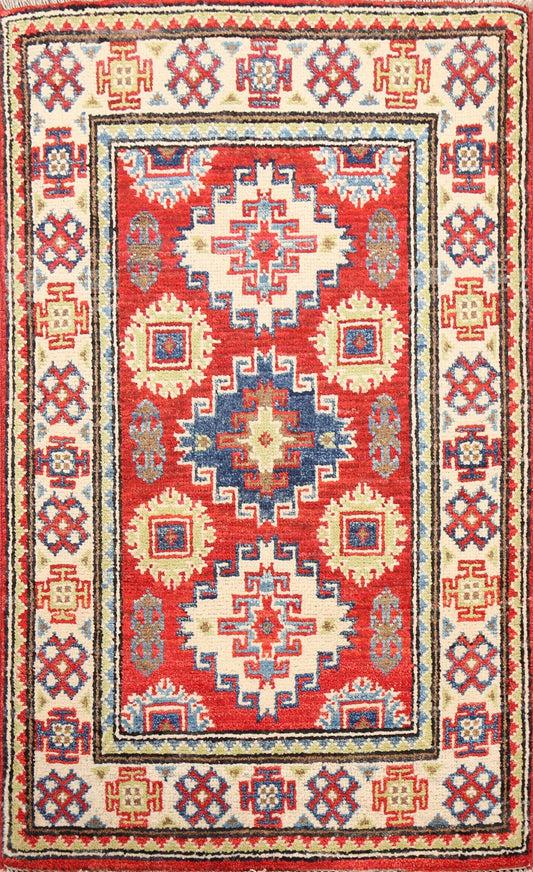 Geometric Kazak Oriental Area Rug 2x3