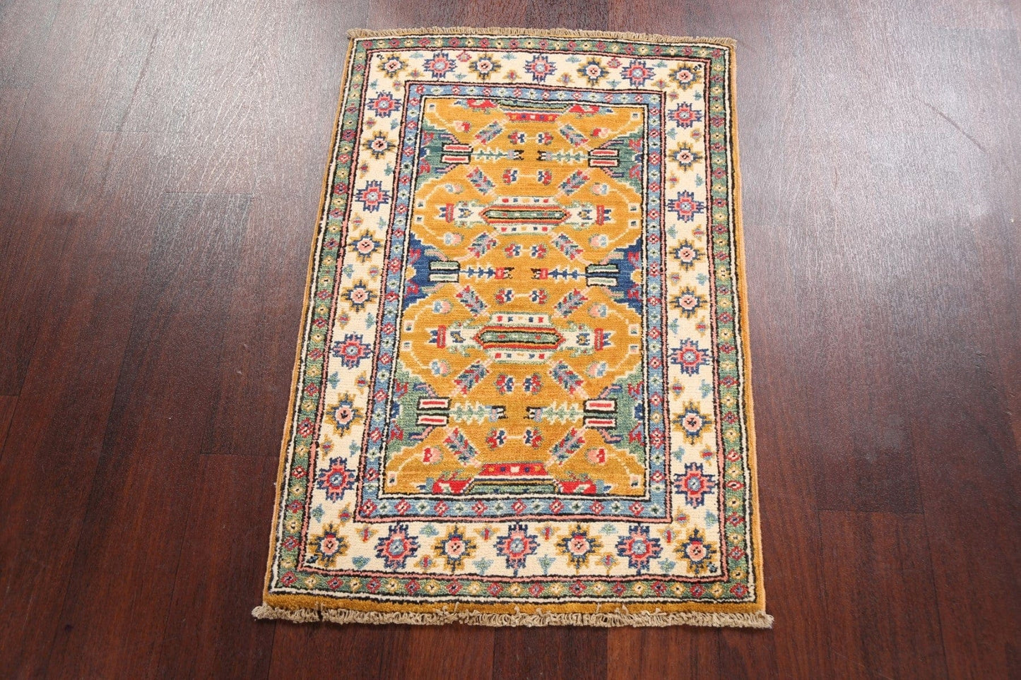 Geometric Kazak Oriental Area Rug 2x3