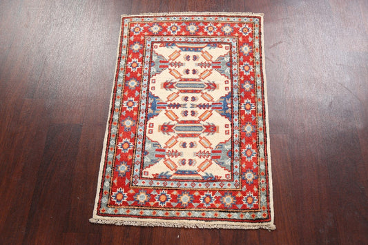 Geometric Kazak Oriental Area Rug 2x3